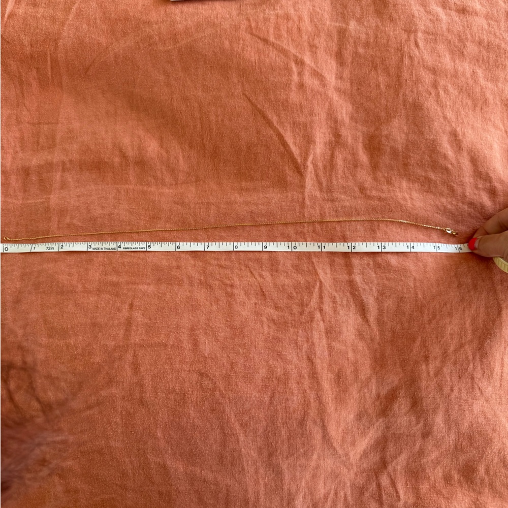 18k Gold Diamond Cut Cable Chain Necklace - 16” - Picture 4 of 6